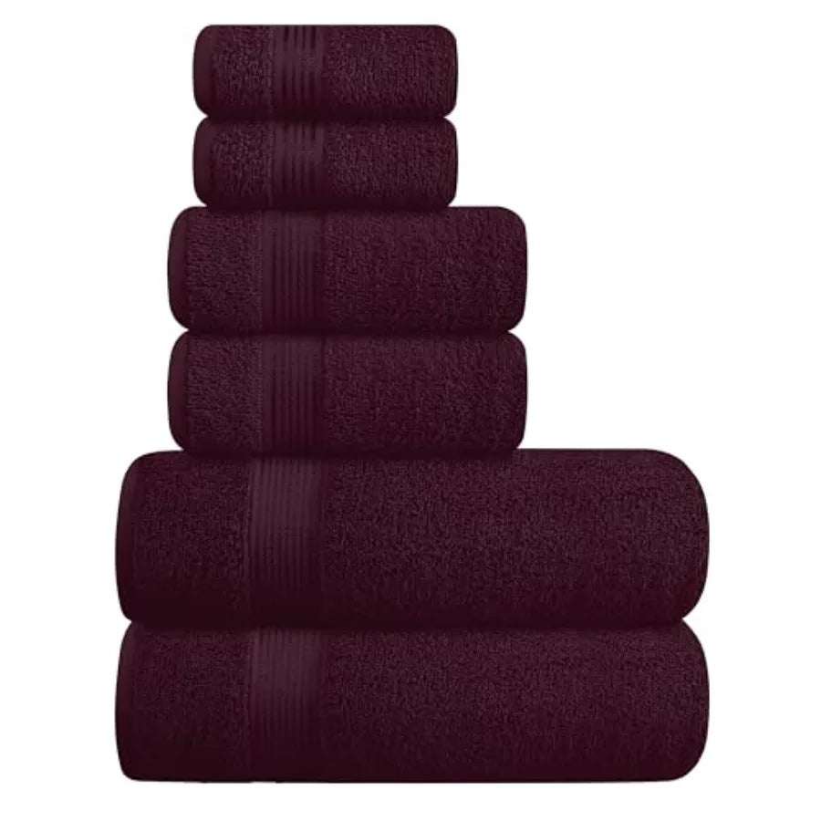 Ultra Soft 6 Pack Cotton Towel Set, Assorted Colors