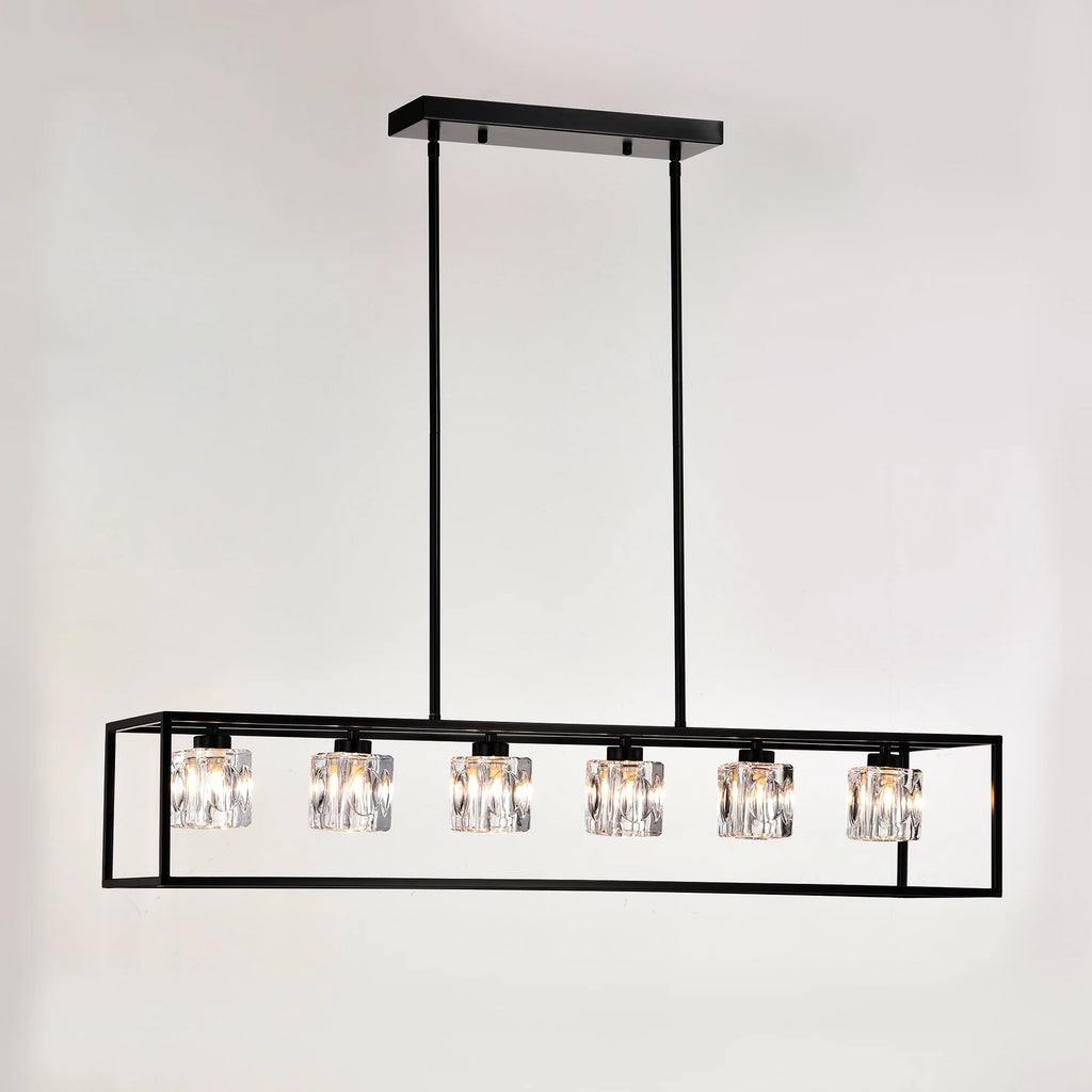 6-Light Farmhouse Chandelier, Modern Industrial