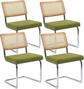 Modern Rattan Cane Dining Chairs or Barstools , Chrome Base,