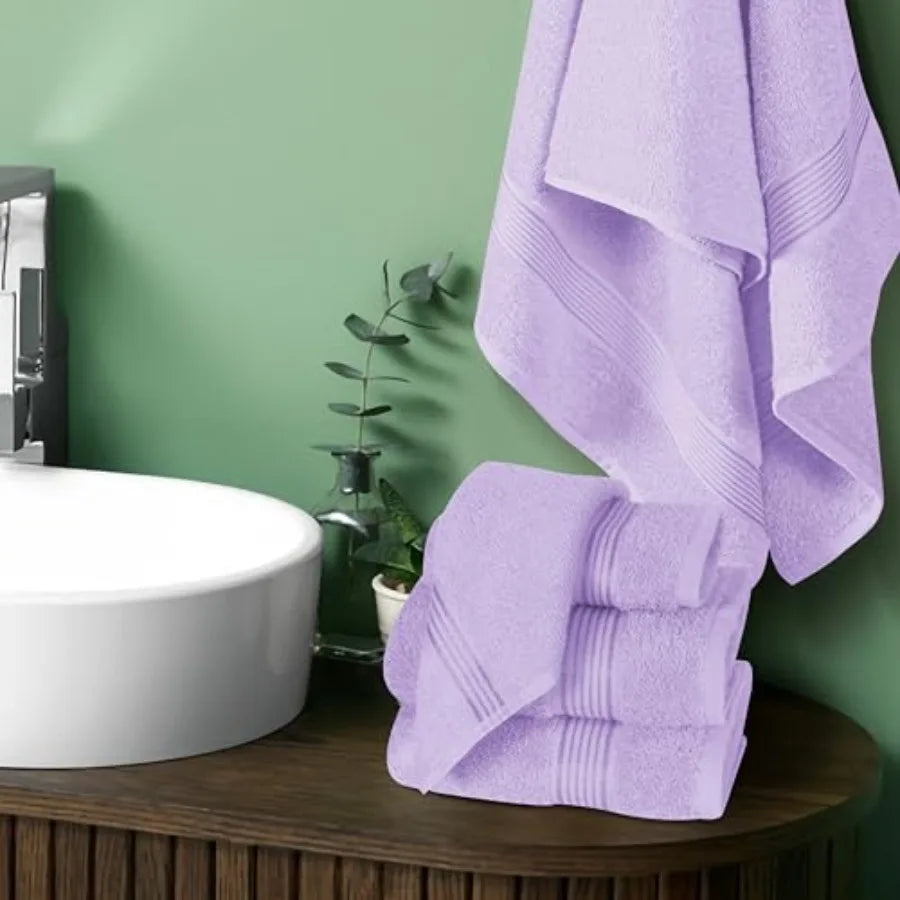 Ultra Soft 6 Pack Cotton Towel Set, Assorted Colors