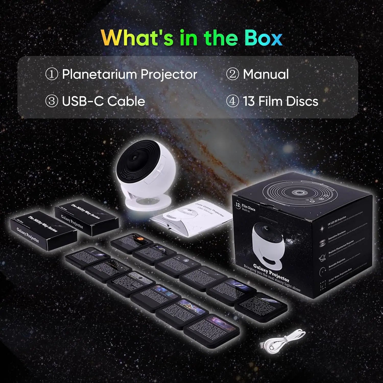 COOL FOR KIDS Galaxy Projector for Bedroom, HD Image Star Projector, Adjustable Galaxy Light Knob