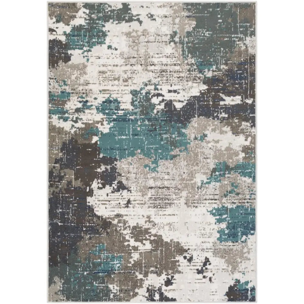 Geneva Modern Abstract Area Rug,5'3"" X 7'3"",Teal
