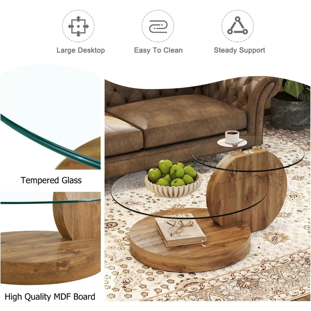Modern and Sleek 42 Inches Glass Coffee Table