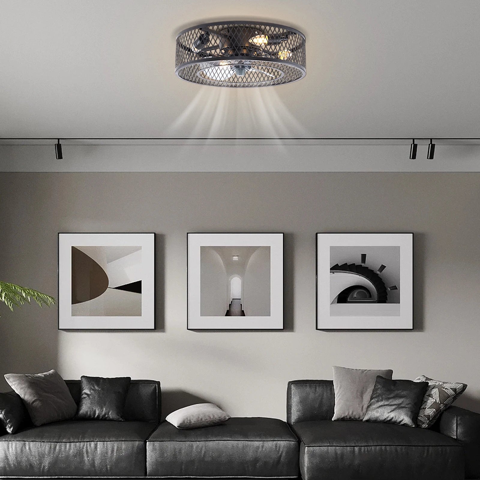 Coo  Breeze 18 Inch Fan Pendant Light Black