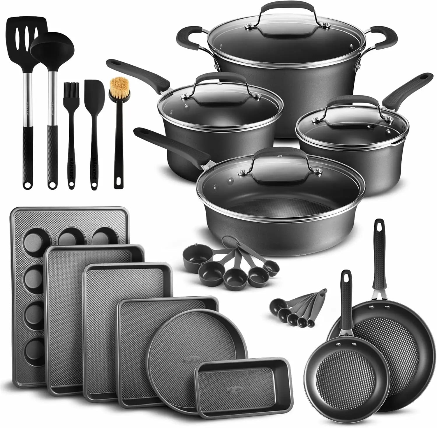 Pots and Pans Set, 23-Piece Non Stick Cookware & Bakeware Sets