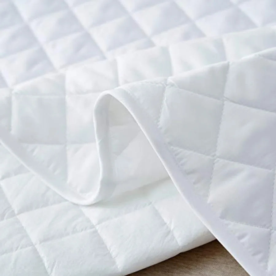 Elif Size Mattress Protector, Waterproof, Quilted Cover Pad Breathable, Vinyl ,See sizes, white