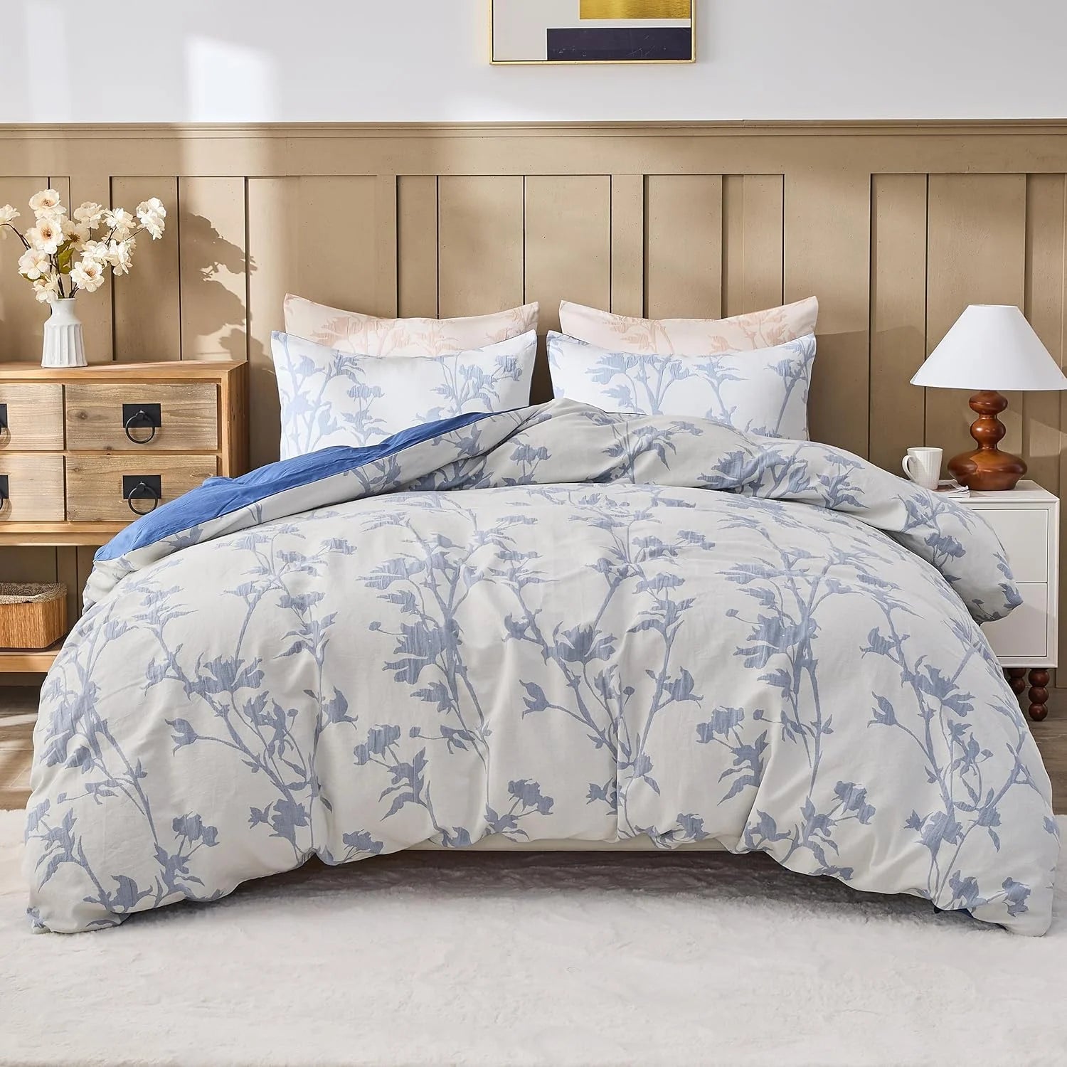 Simple&Opulence Jacquard Duvet Cover Set 3 Pcs  Various Botanical Patterns