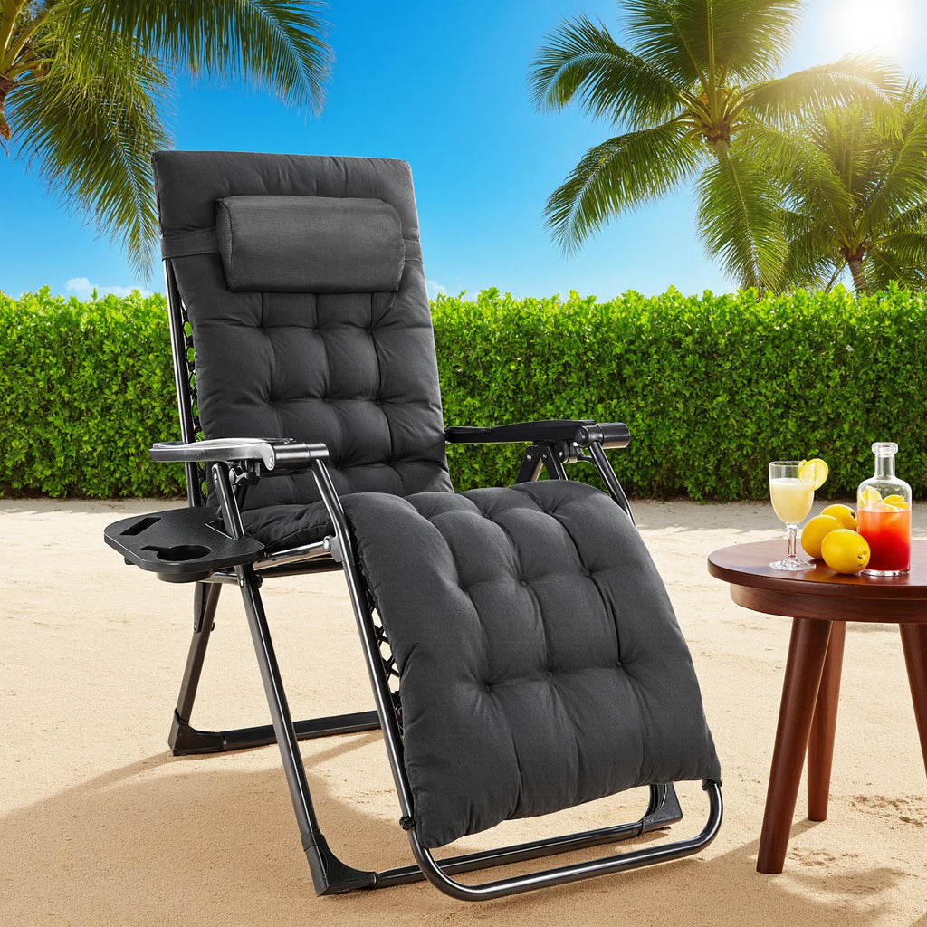Zero Gravity Recliner Patio Lounge Chair ,Portable with Cup Holders