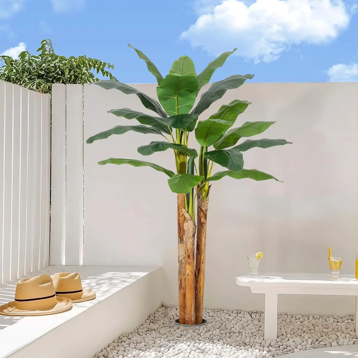Artificial Banana Tree with Grey Plant