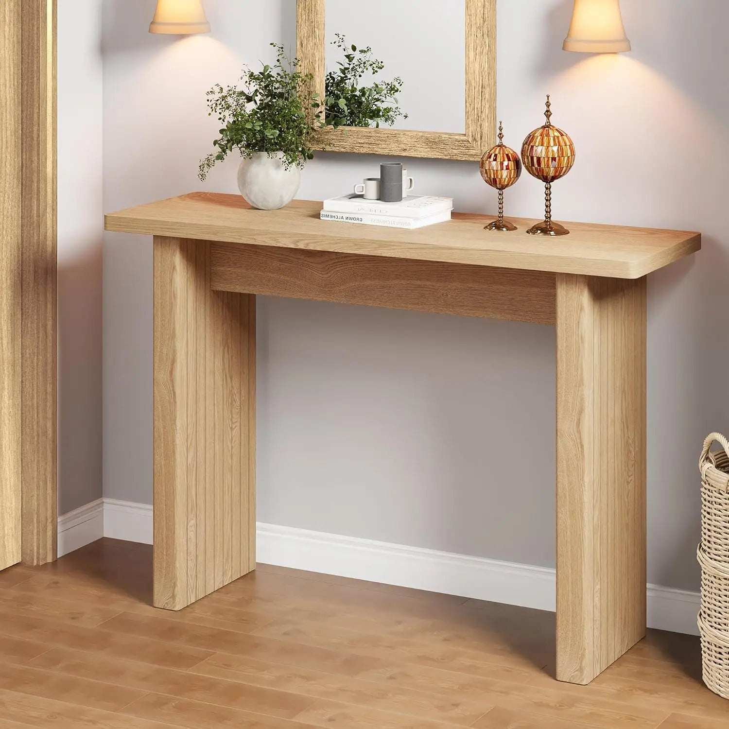 Add to your Foyer!! Fluted Wooden Rectangular Console & Sofa Table ,Narrow