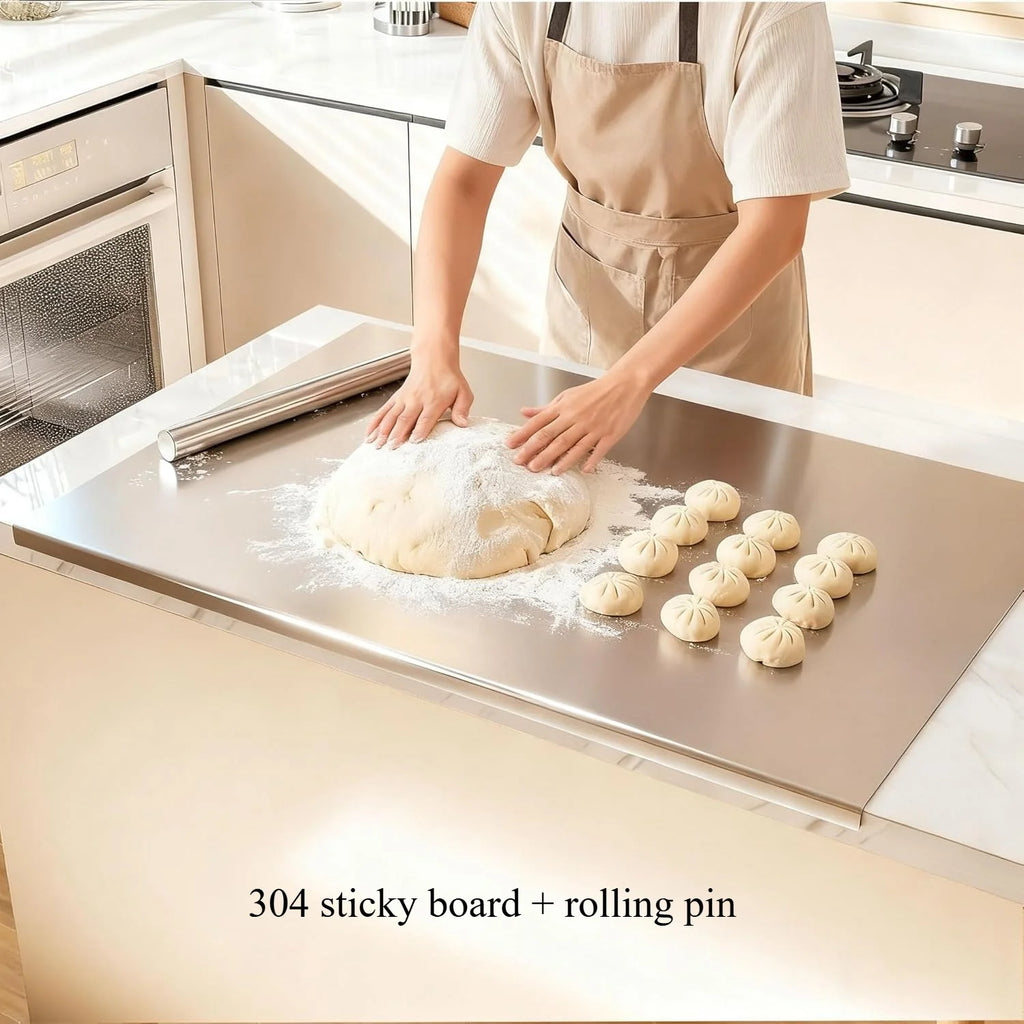 Easy to Clean Food Grade Stainless Steel Chopping Board 304 Cutting Board Non-slip Edge