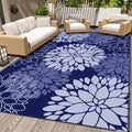 Waterproof Reversible Outdoor Rug, 5' x 8' Blue Mat