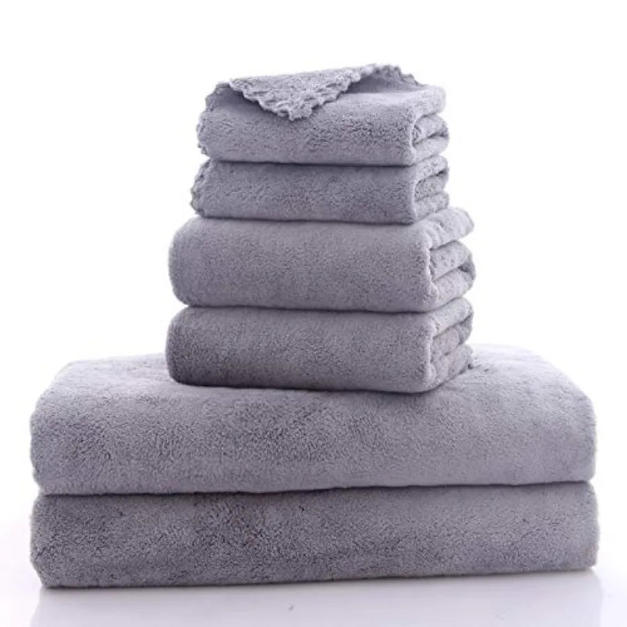 Ultra Soft Towel Set - Quick Drying - 2 Bath Towels 2 Hand Towels 2 Washcloths