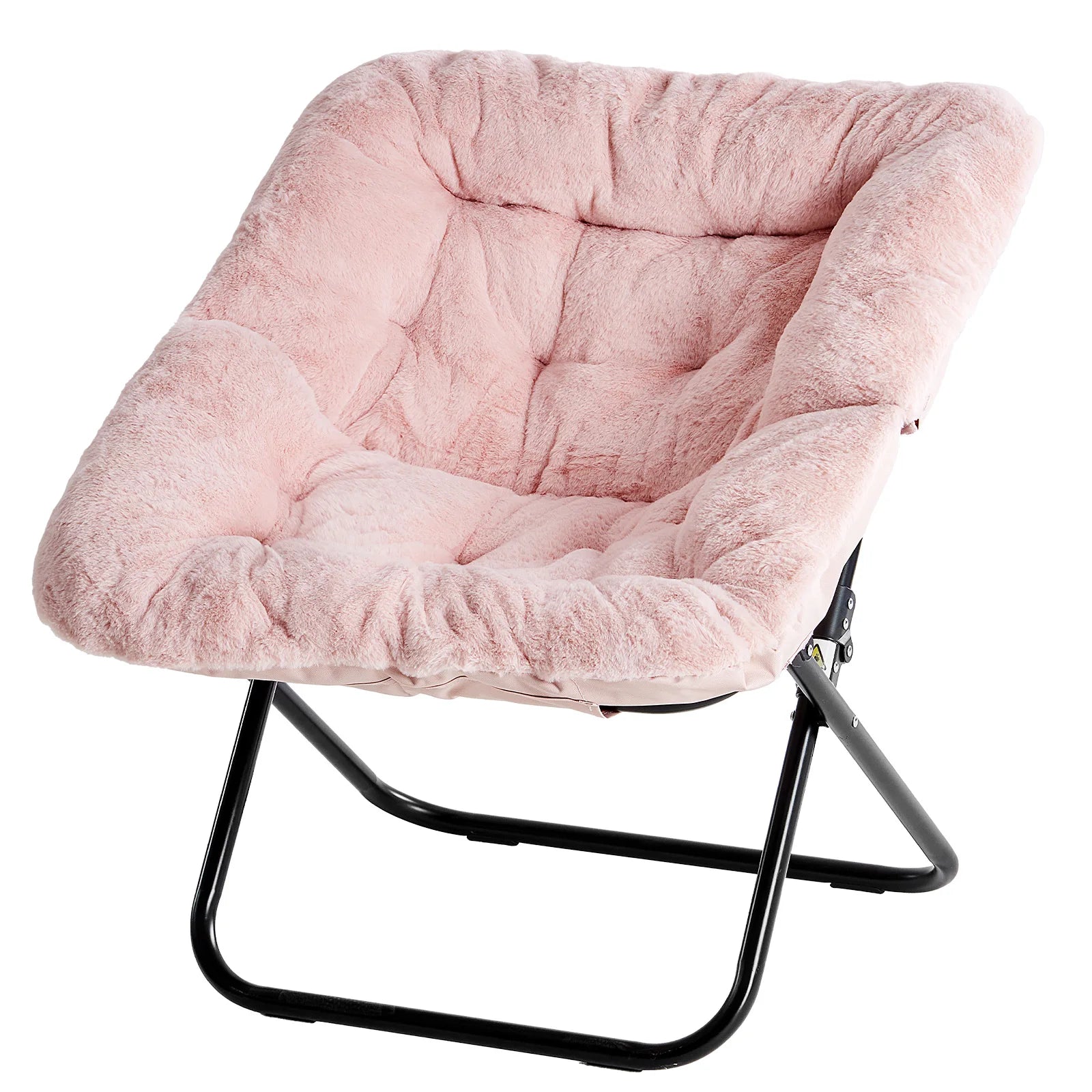 Modern Cozy Saucer Chairs Soft Faux Fur Large Size, Folding