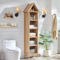 Tall Angled Arch Bathroom Cabinet, 5 Tiers ,75.9 Tall