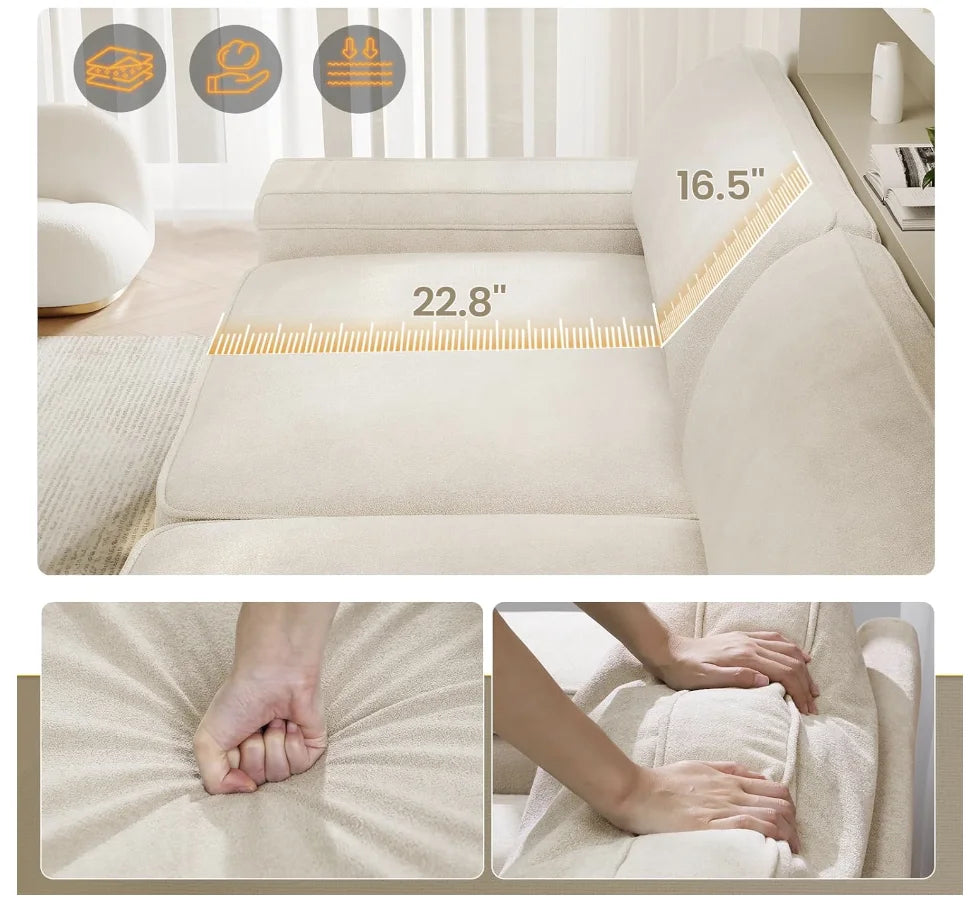 Modern Sofas  for Living Room, Extra Deep Seats, Oversized Loveseat Sofa