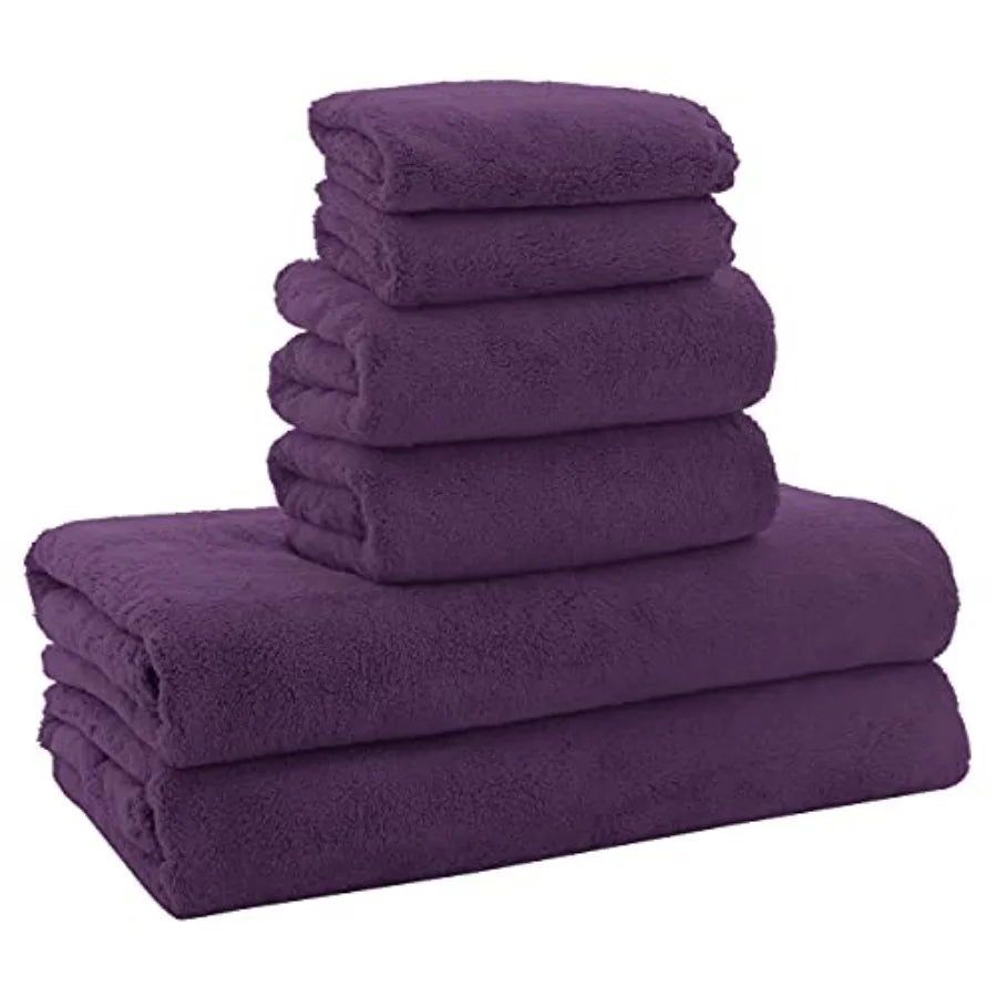 Ultra Soft Towel Set - Quick Drying - 2 Bath Towels 2 Hand Towels 2 Washcloths