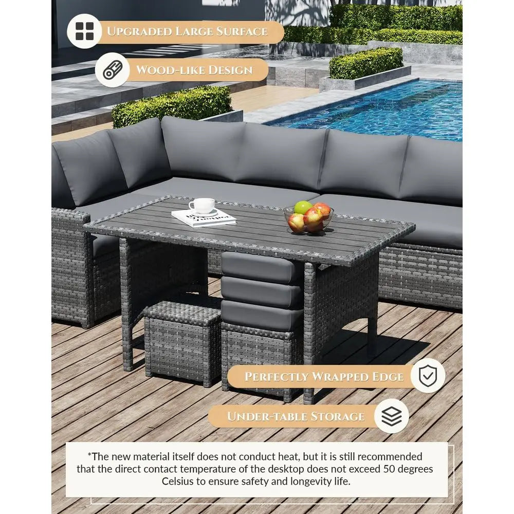 All-Weather Grey Rattan Outdoor Patio Furniture Set