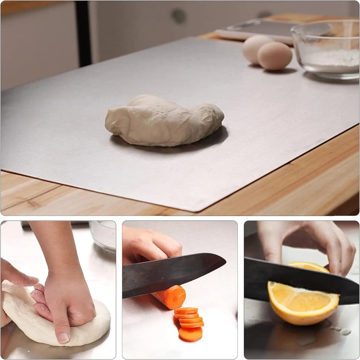 Easy to Clean Food Grade Stainless Steel Chopping Board 304 Cutting Board Non-slip Edge