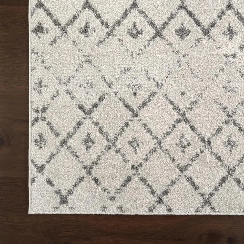 5X7 Moroccan Blythe Area Rug, Grey, Faded Bohemian Design