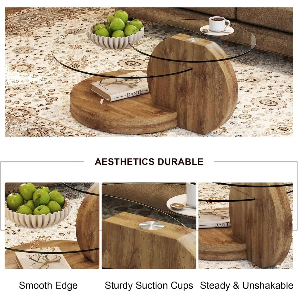 Modern and Sleek 42 Inches Glass Coffee Table
