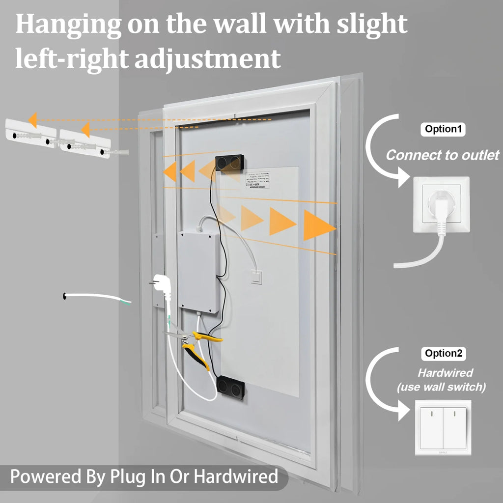 Music!!!! LED Bathroom Mirror Built-in Bluetooth Speaker Anti-Fog Dimmable  3 sizes