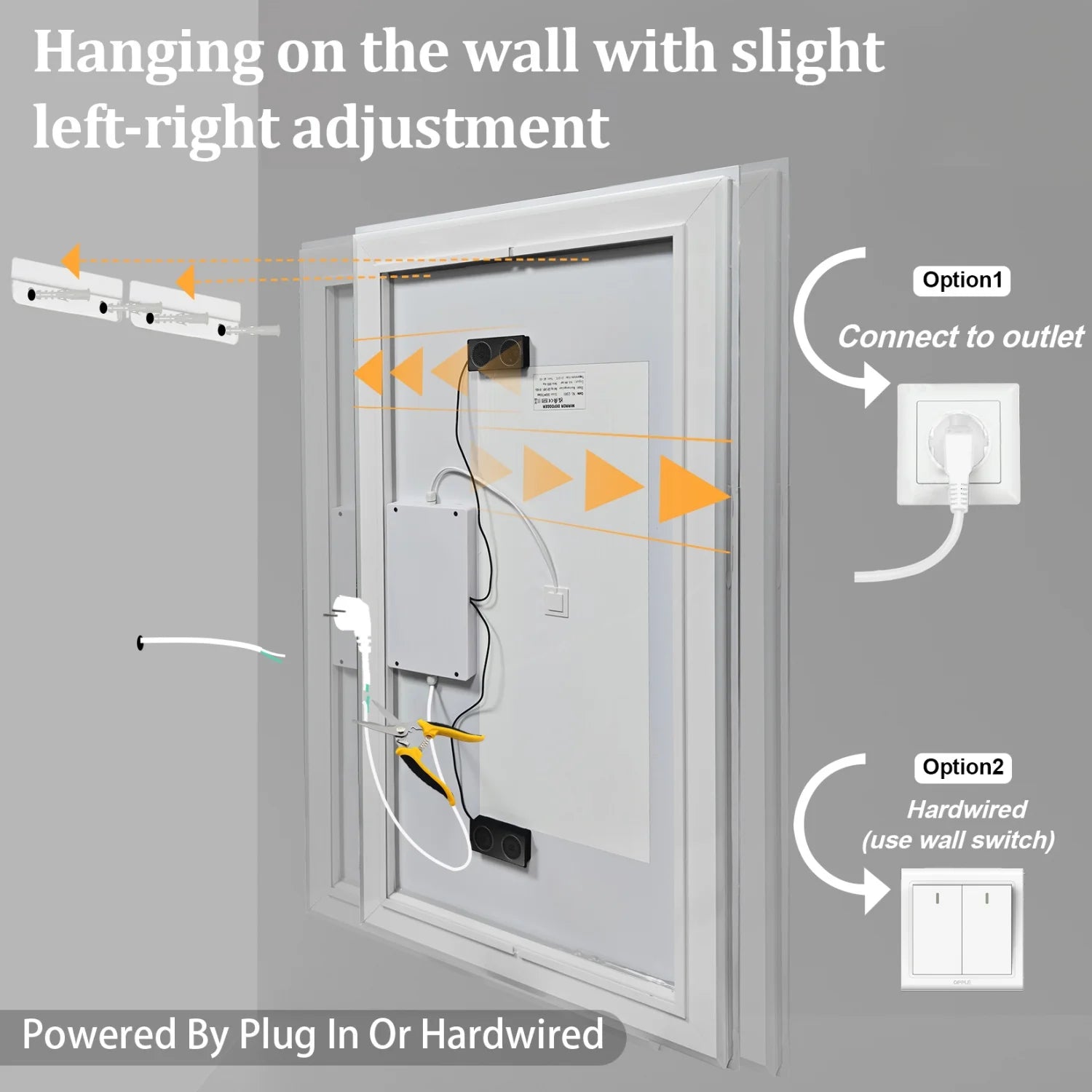 Music!!!! LED Bathroom Mirror Built-in Bluetooth Speaker Anti-Fog Dimmable  3 sizes