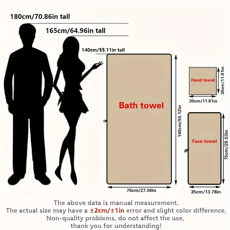 Cotton Bath Towel Set, Highly Absorbent & Quick Dry