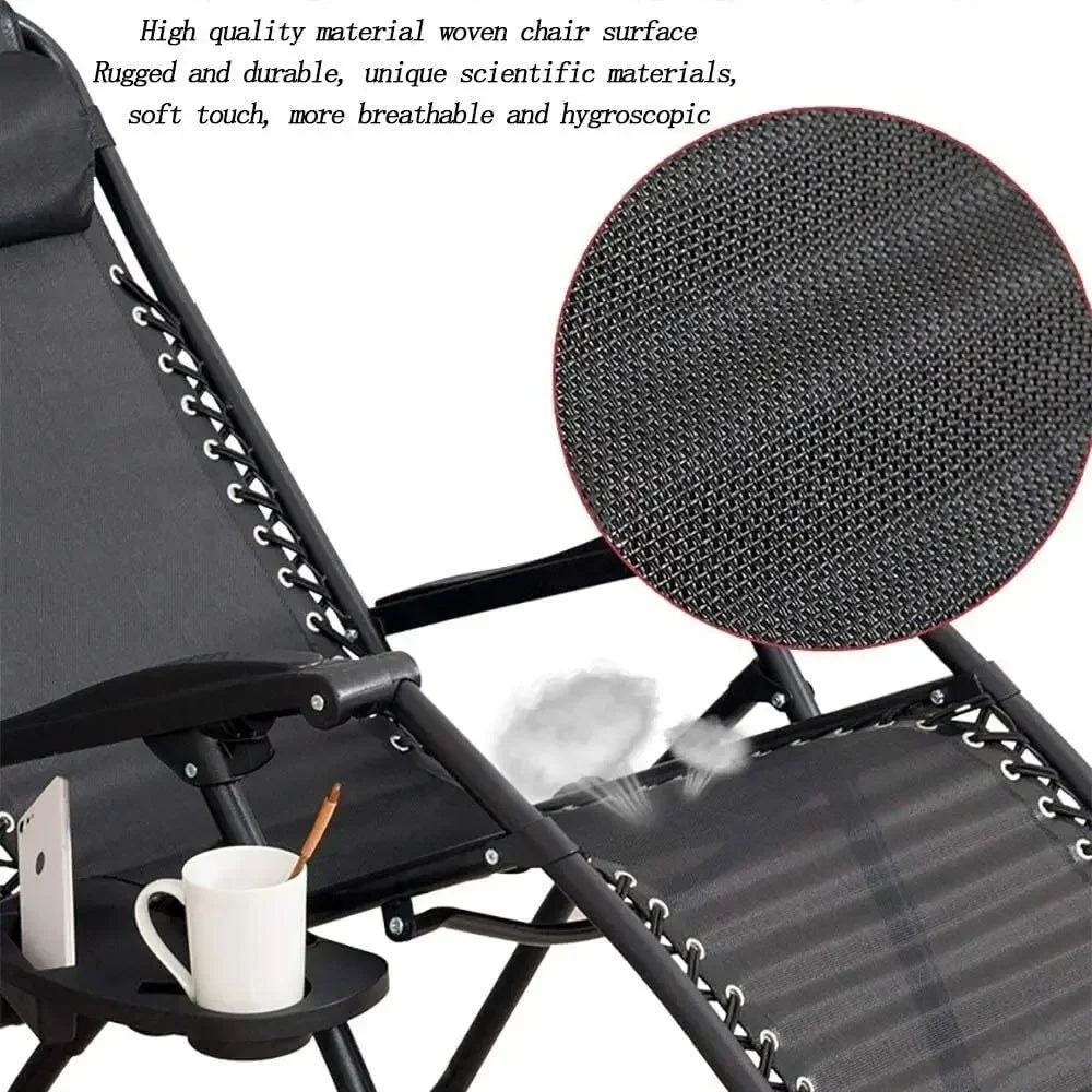 2Pcs Outdoor Foldable Chair, Zero Gravity Chair