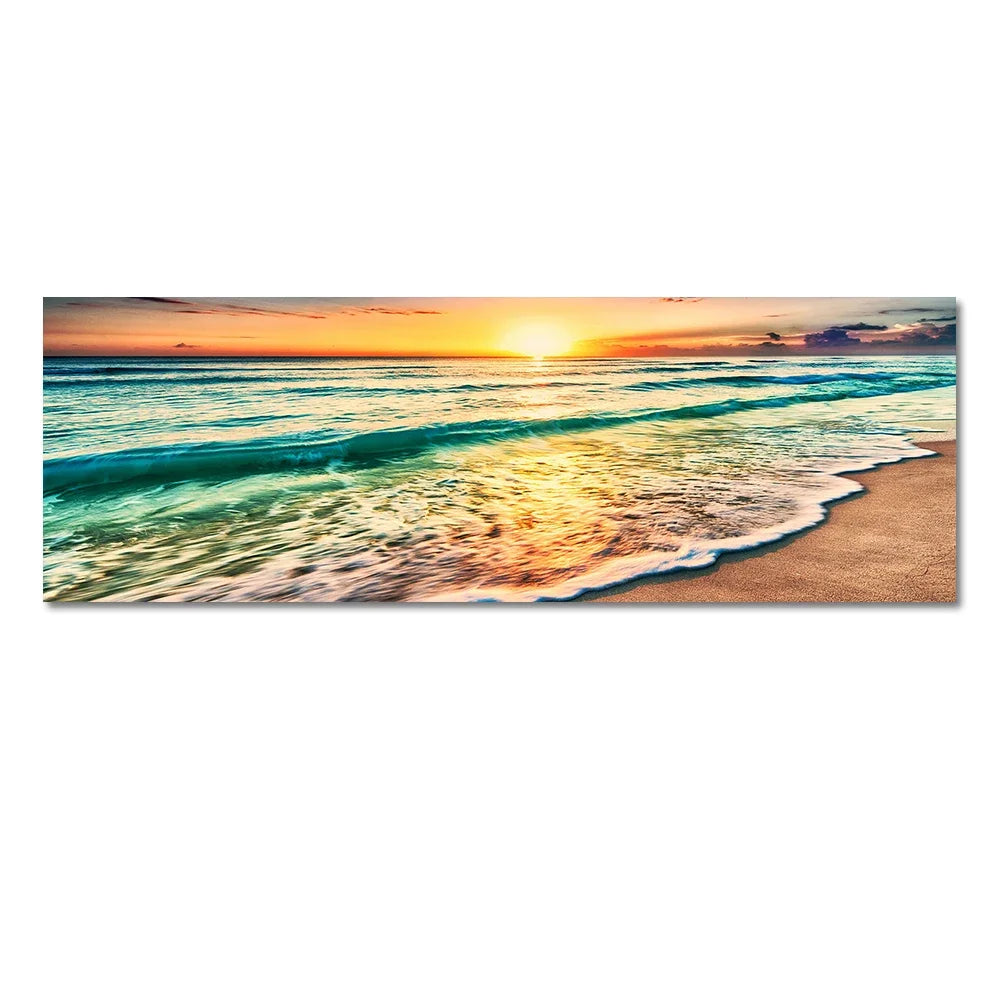 Modern Natural Beach Landscape Wall Art Poster Prints Sea Sunset