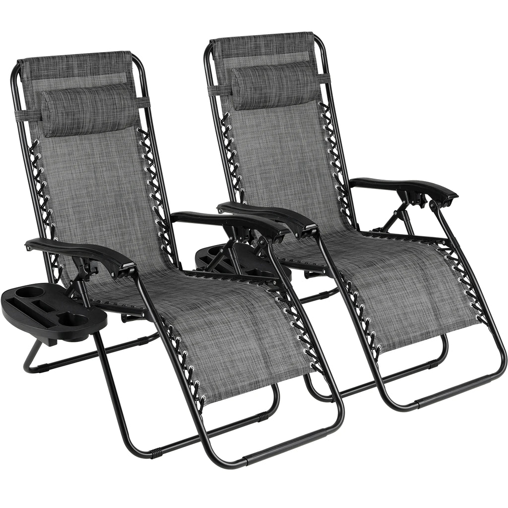 2Pcs Outdoor Foldable Chair, Zero Gravity Chair