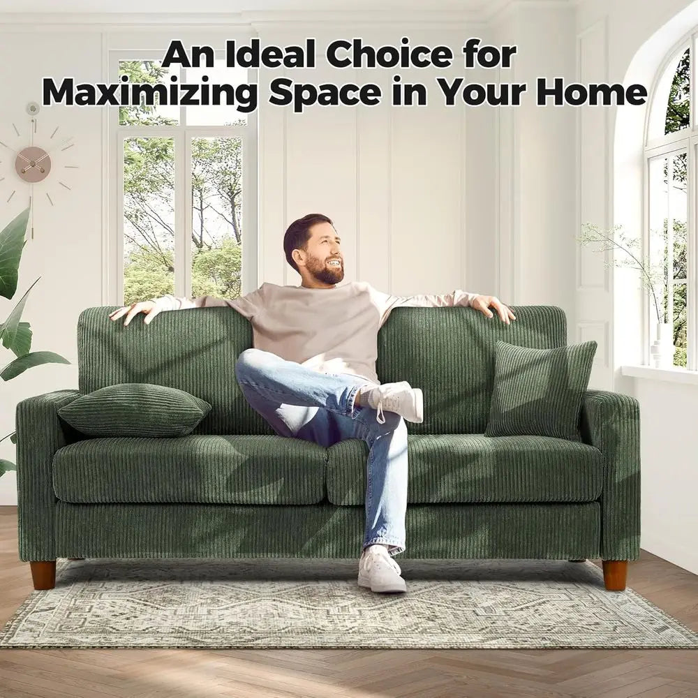 70-Inch Corduroy Couch for Living Room