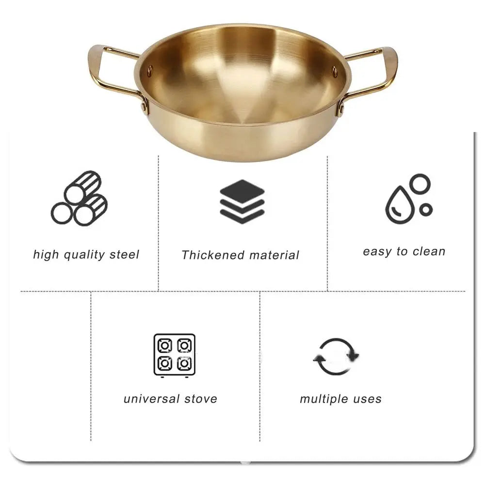 Korean Ramen Pot, Stainless Steel Noodle Pot Portable Kitchen Cooking Pot for Household28CM