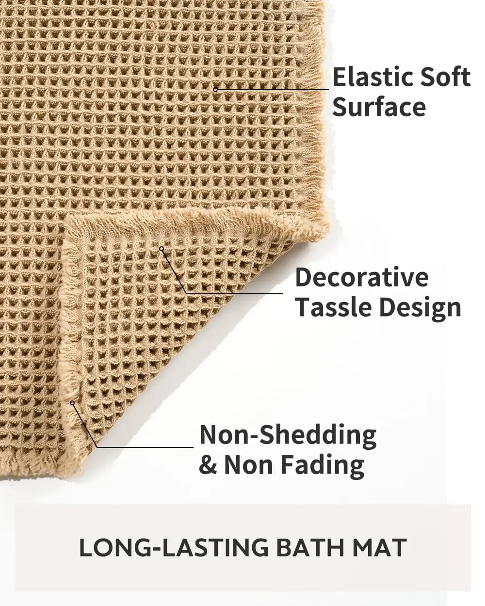 Waffle Bath Mat Rug Super Absorbent Non Slip Boho