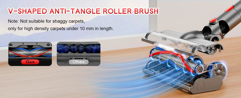 Powerful Cordless Vacuum Cleaner 78KPA 45Min Lightweight Stick Vacuum