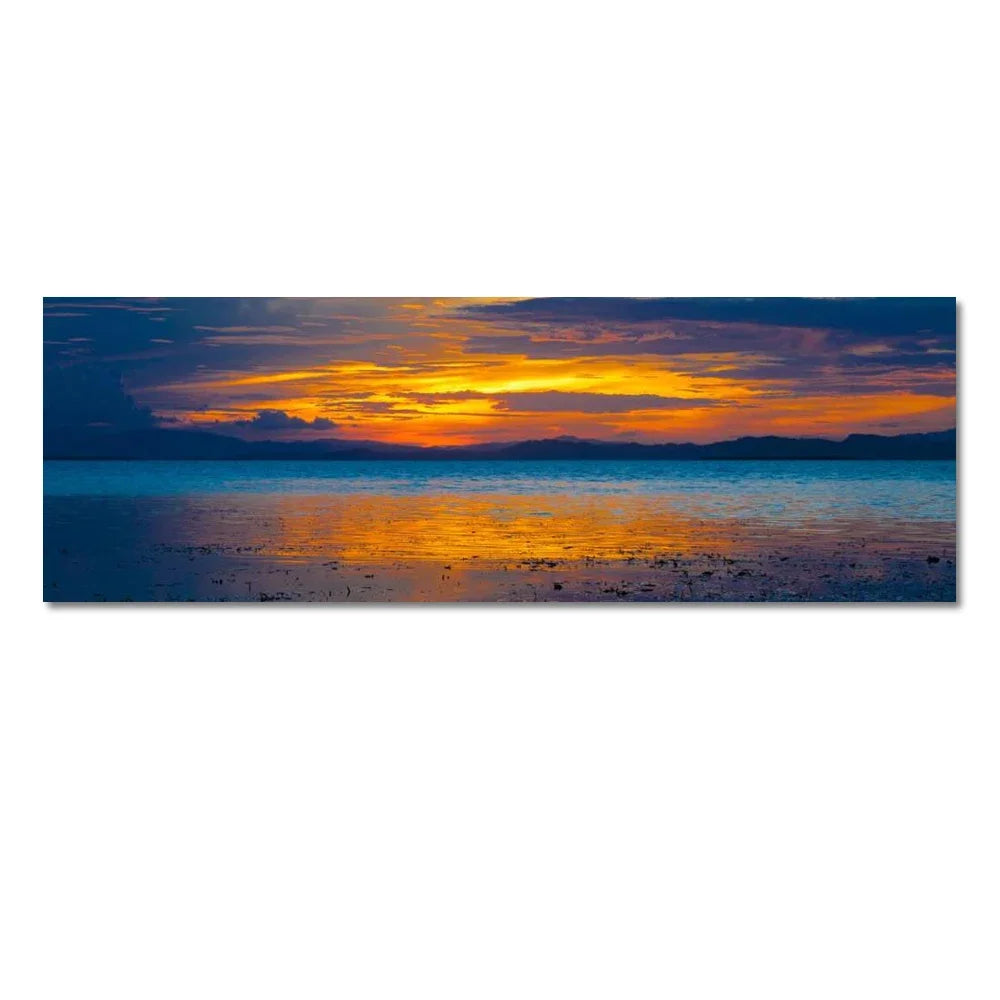 Modern Natural Beach Landscape Wall Art Poster Prints Sea Sunset