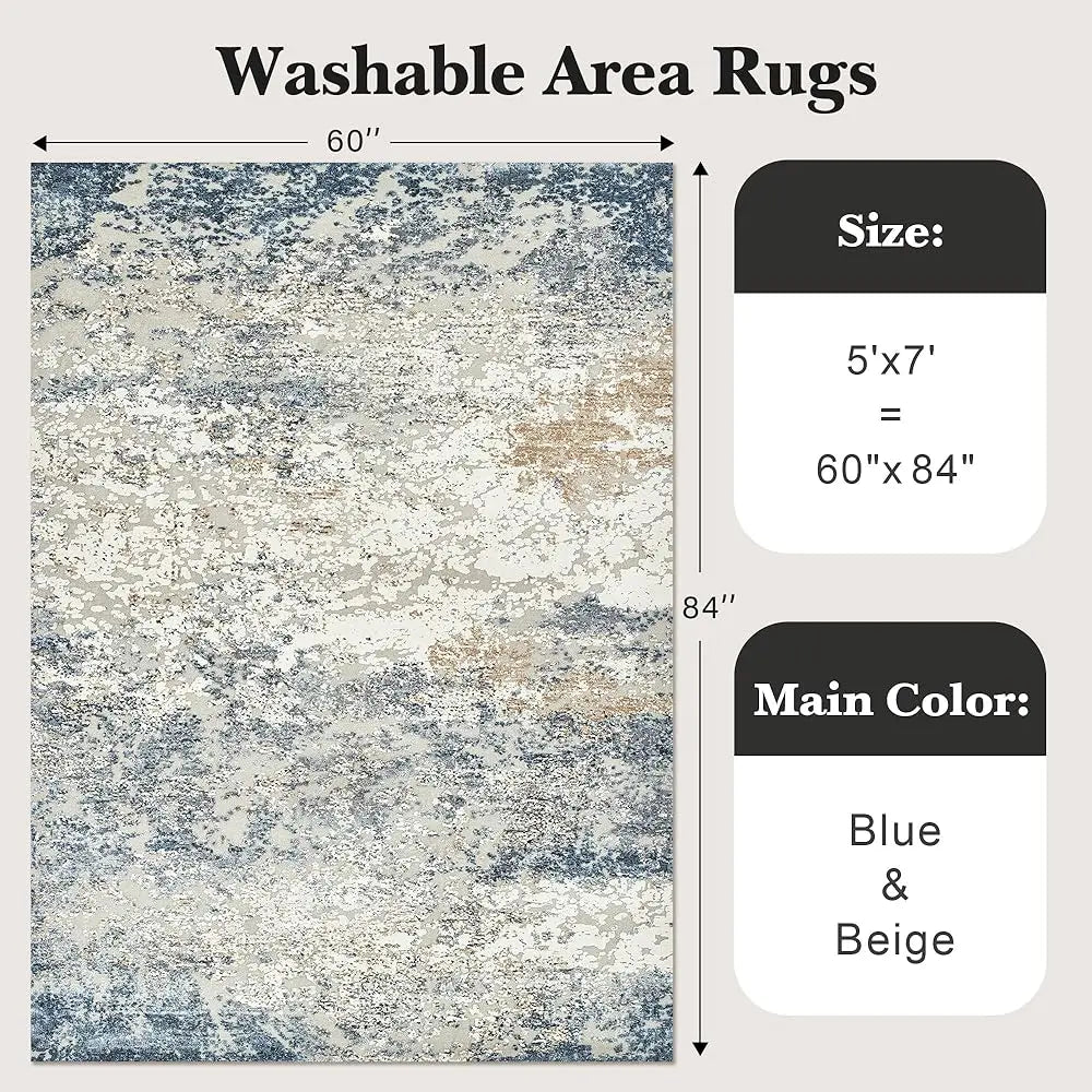 Abstract Area Rug 5X7