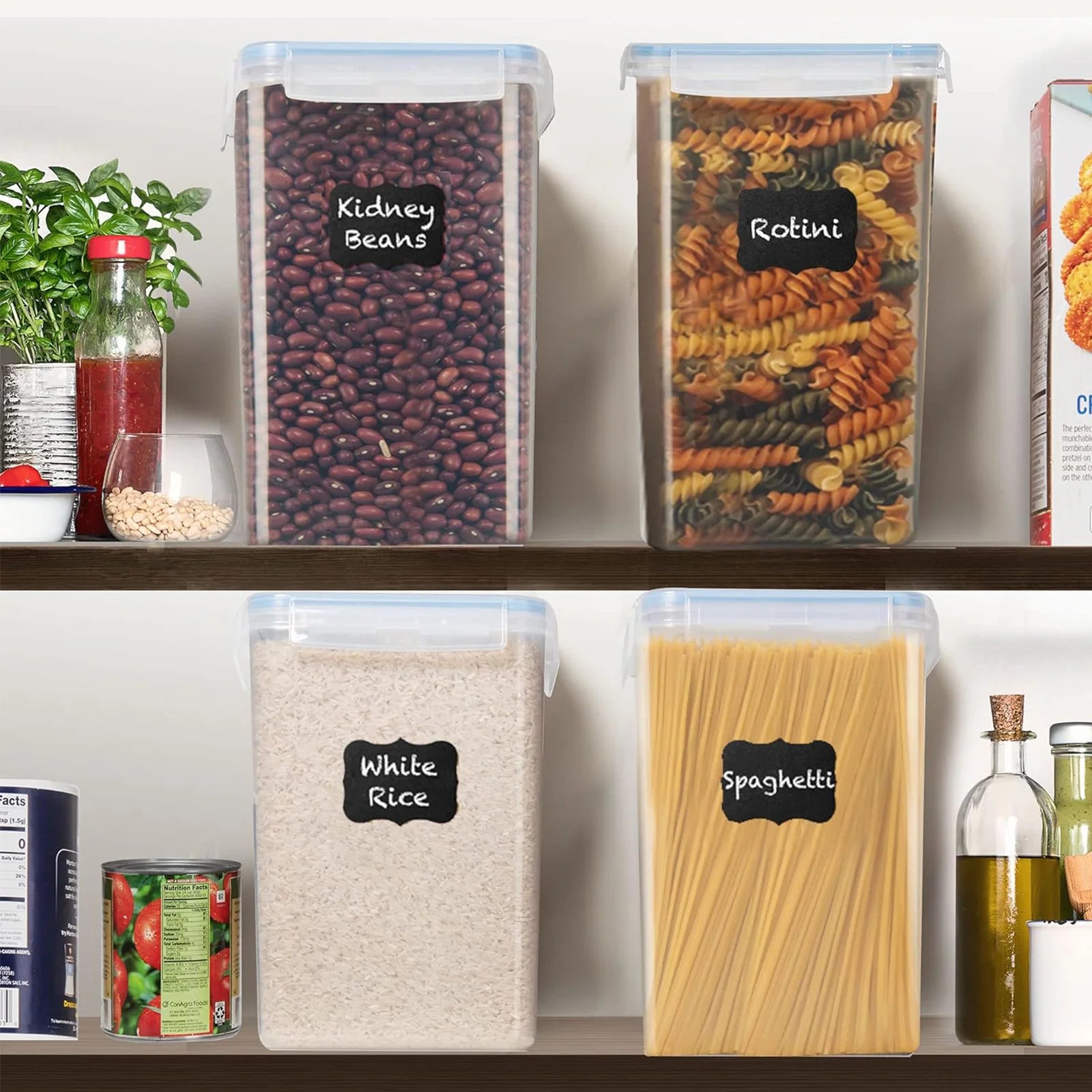2Pcs Large Airtight Food Storage Containers  Pantry Organization