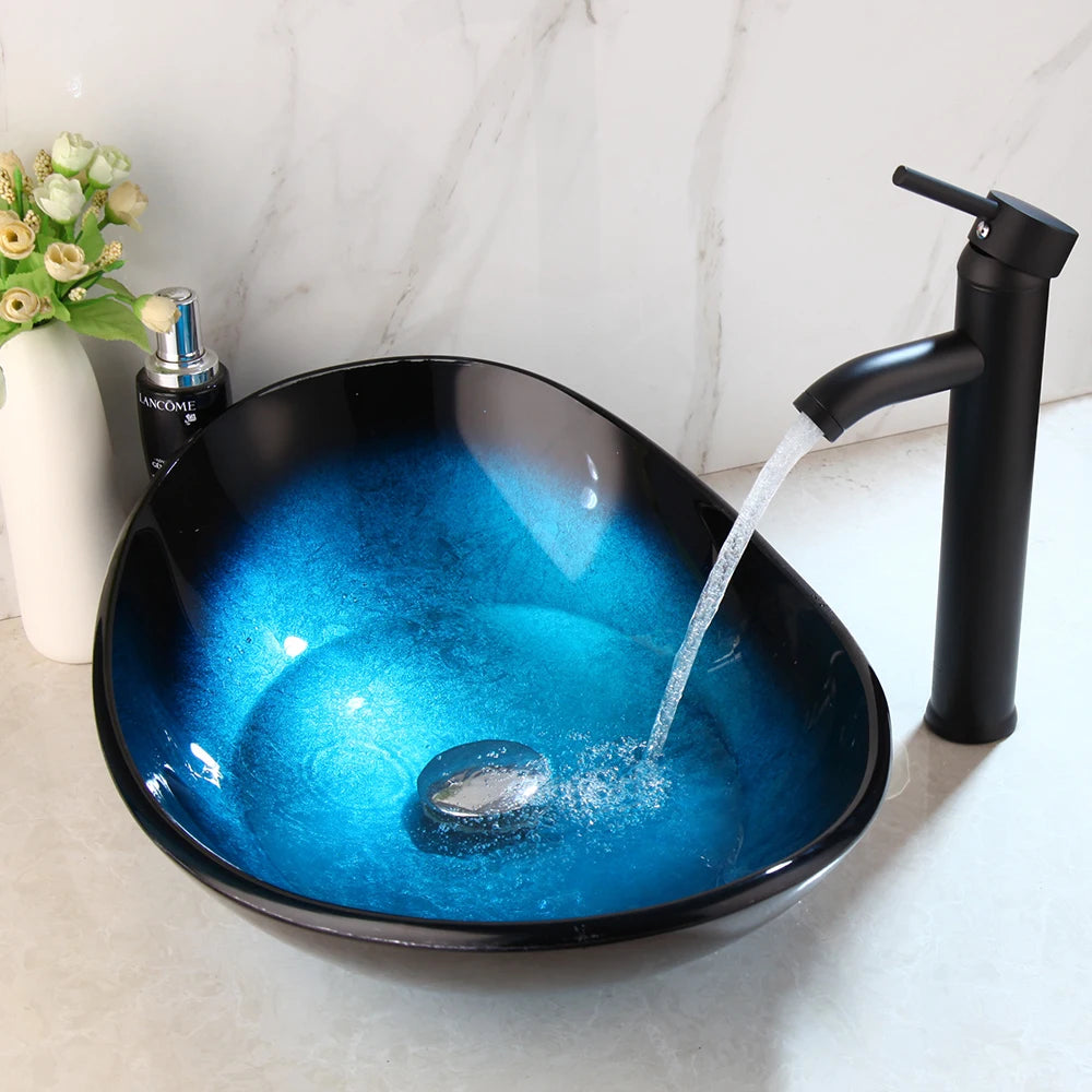 Bathroom Sink Countertop Basin Bowl with Faucet