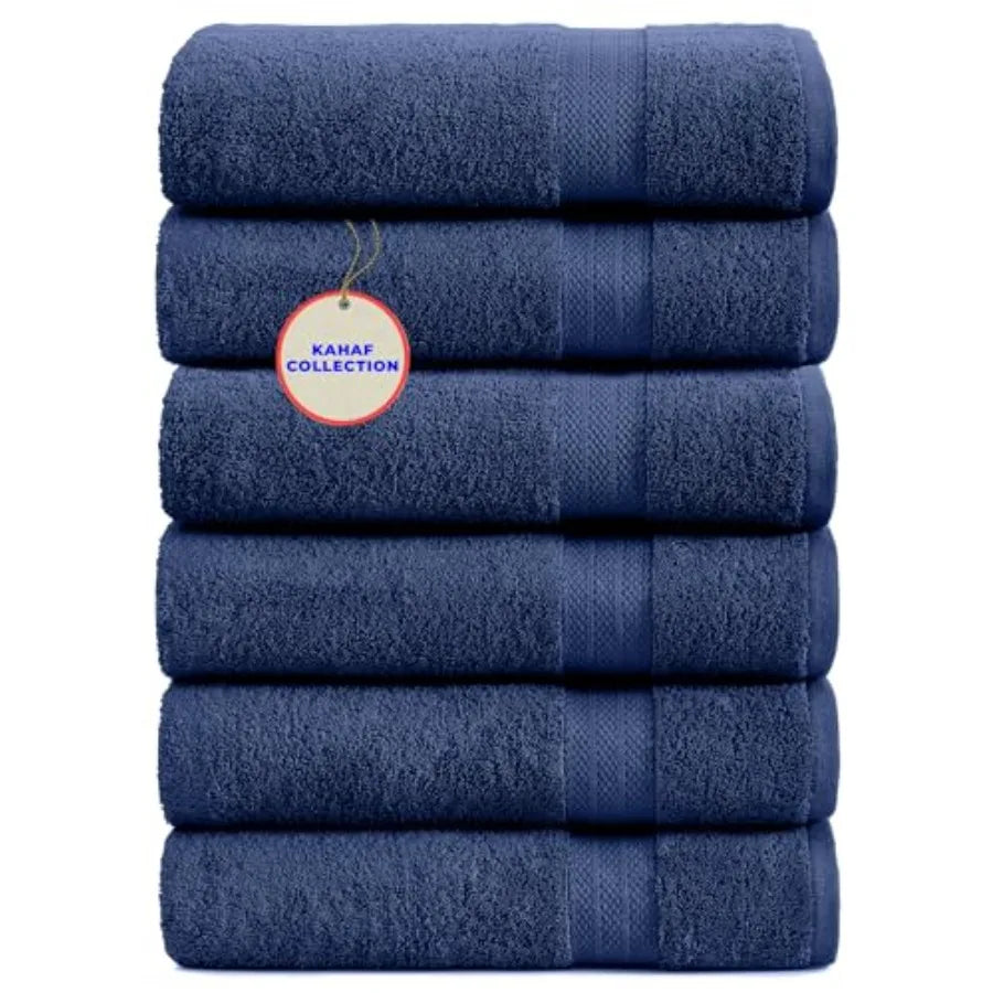 100% Cotton Bath Towels, 24x48 Pack of 6 Towels, Quick Dry