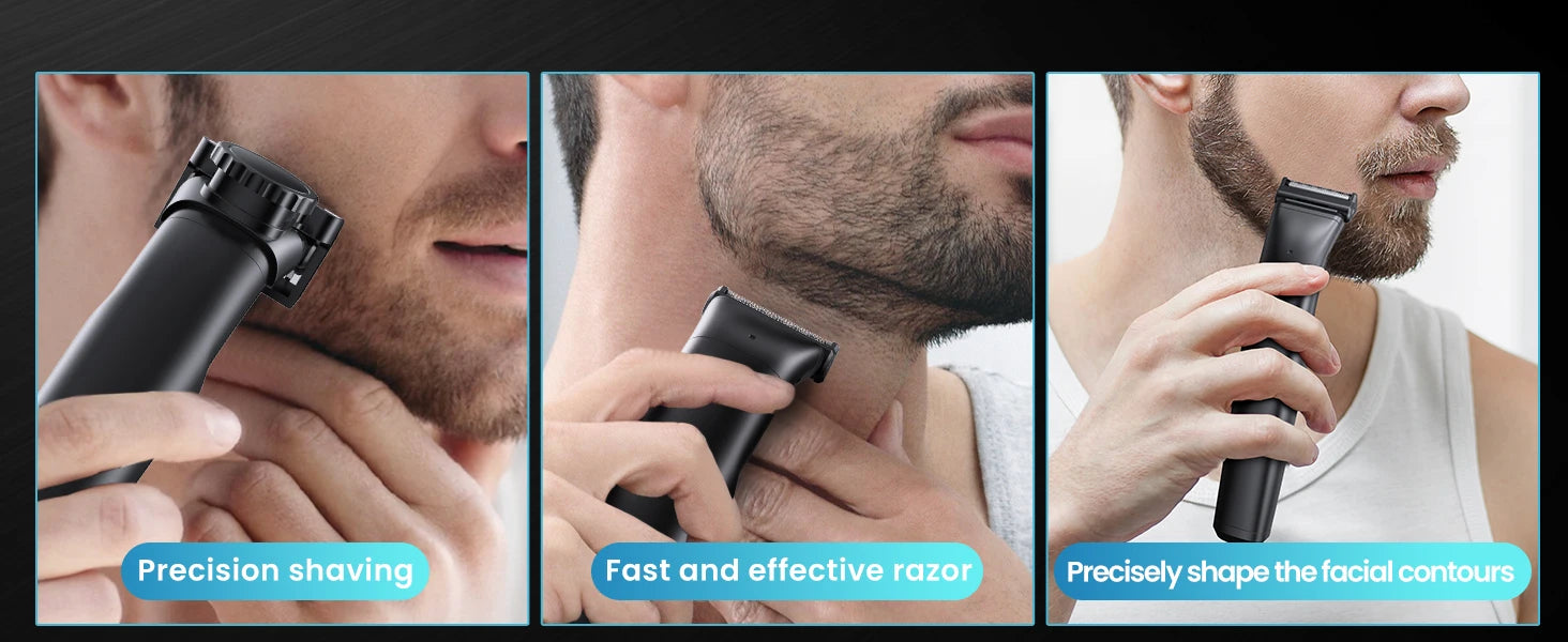 Super Gift 3 in 1 Men Bidirectional Body Hair Trimmer Electric Shaver