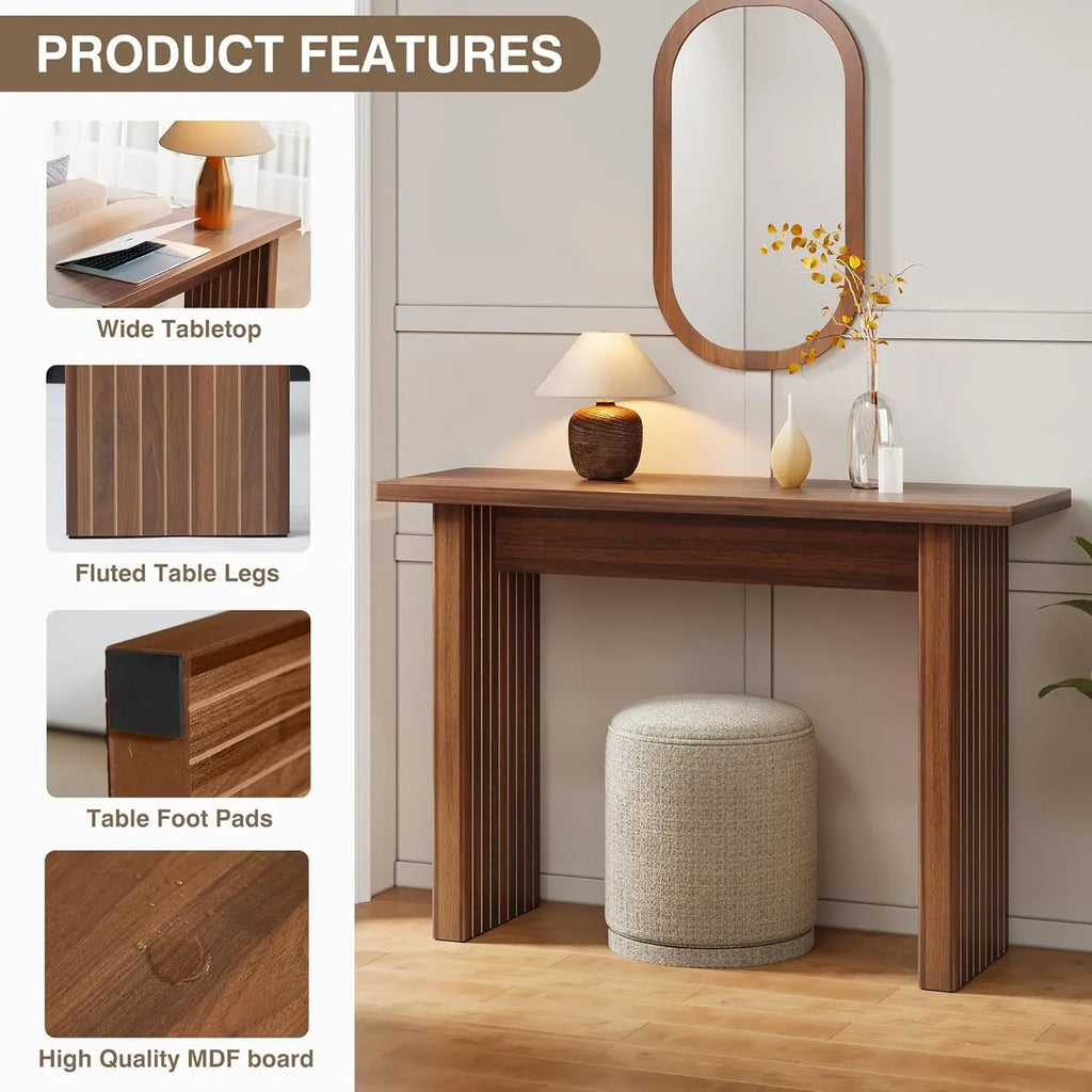 Add to your Foyer!! Fluted Wooden Rectangular Console & Sofa Table ,Narrow