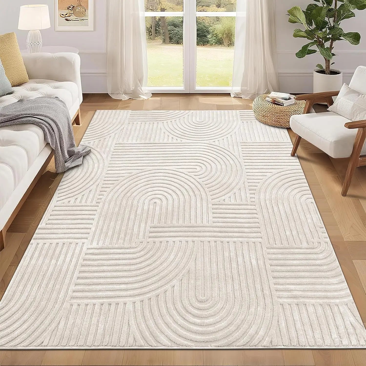 VINTAGE BOHO AREA RUG fashionable rug  5x7 area rug, Beige