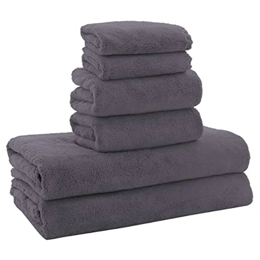 Ultra Soft Towel Set - Quick Drying - 2 Bath Towels 2 Hand Towels 2 Washcloths