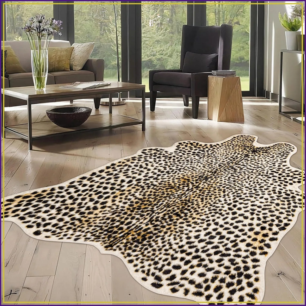 Be wild! Cheetah Print Rug, 5.2x7 Faux Animal Print Skin