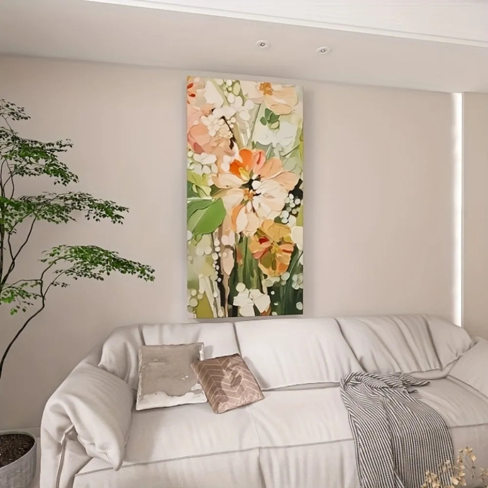 Vibrant modern abstract floral canvas wall art  3 sizes