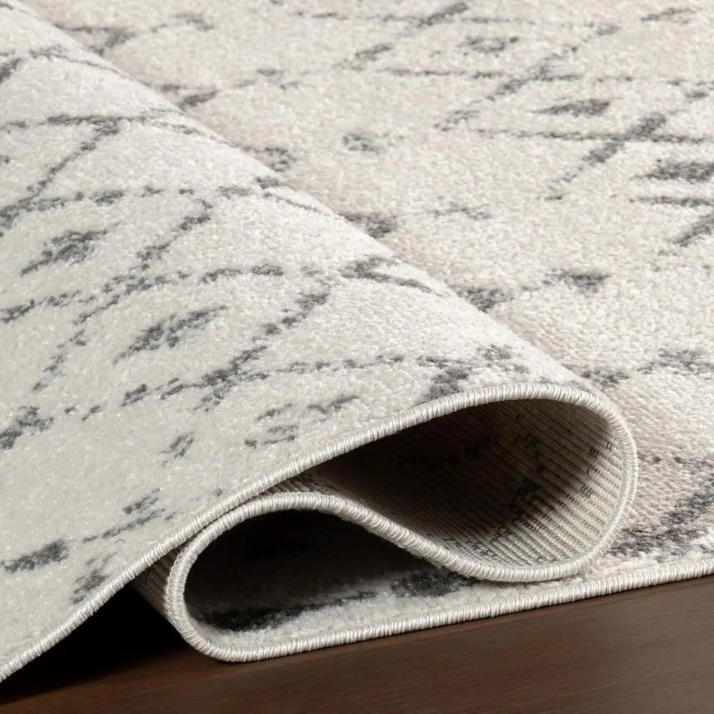 5X7 Moroccan Blythe Area Rug, Grey, Faded Bohemian Design