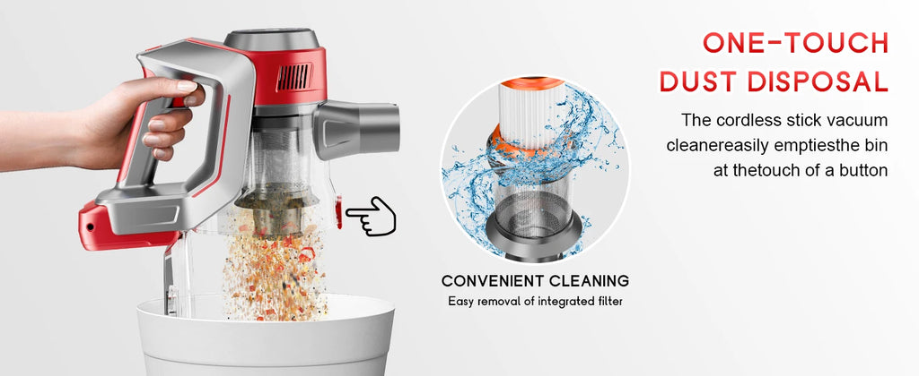 Powerful Cordless Vacuum Cleaner 78KPA 45Min Lightweight Stick Vacuum