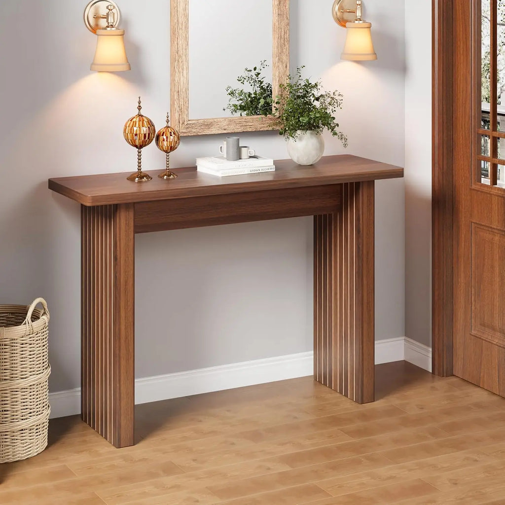 Add to your Foyer!! Fluted Wooden Rectangular Console & Sofa Table ,Narrow