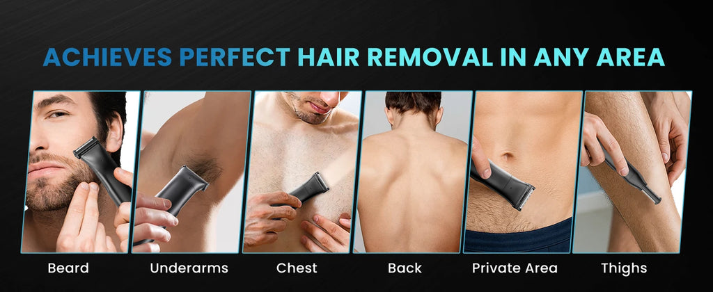 Super Gift 3 in 1 Men Bidirectional Body Hair Trimmer Electric Shaver